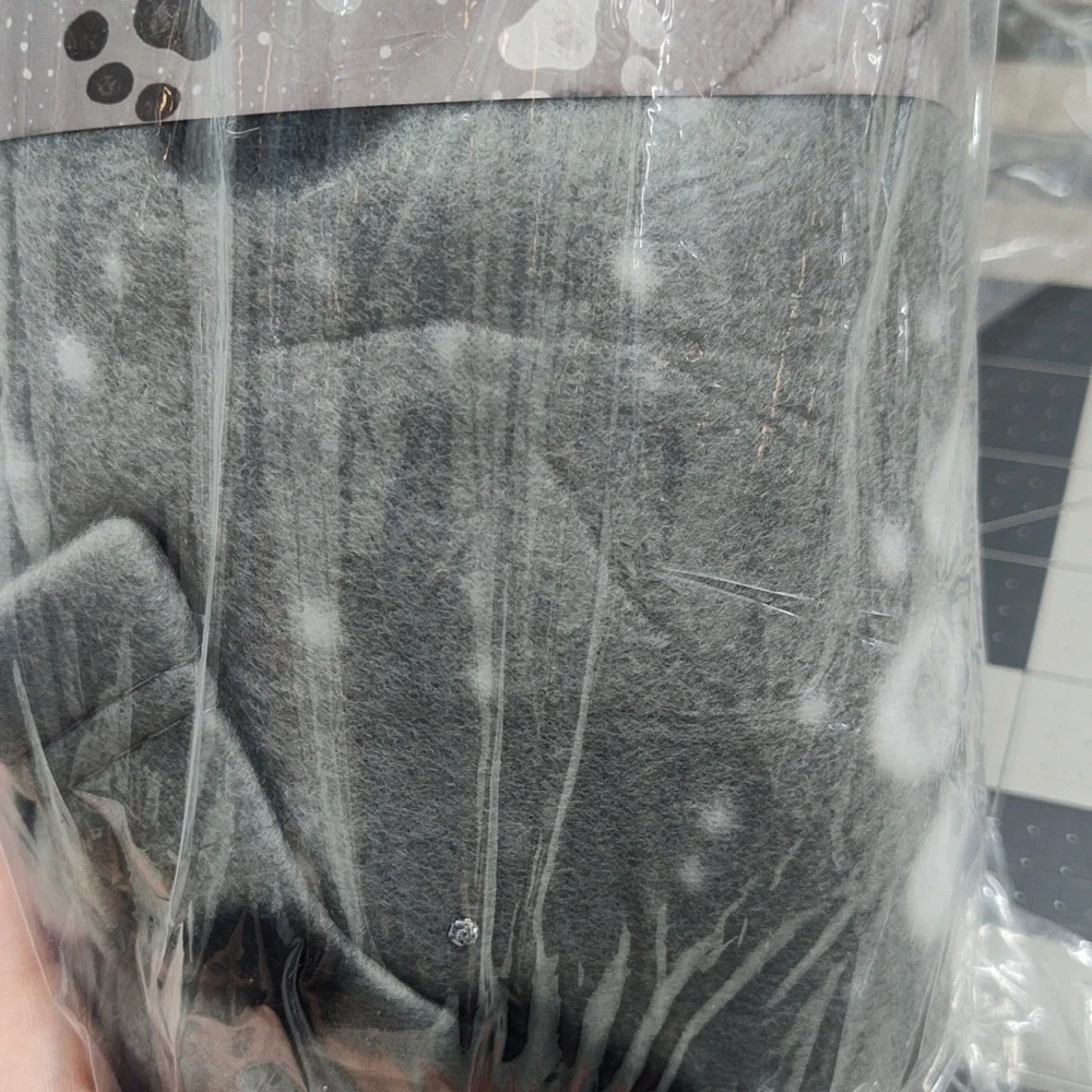 Gray Pet Blanket with Paw Prints-new